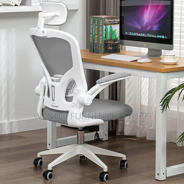 Office Chairs; White Orthopedic High Backrest Chairs