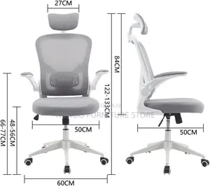 Office Chairs; White Orthopedic High Backrest Chairs