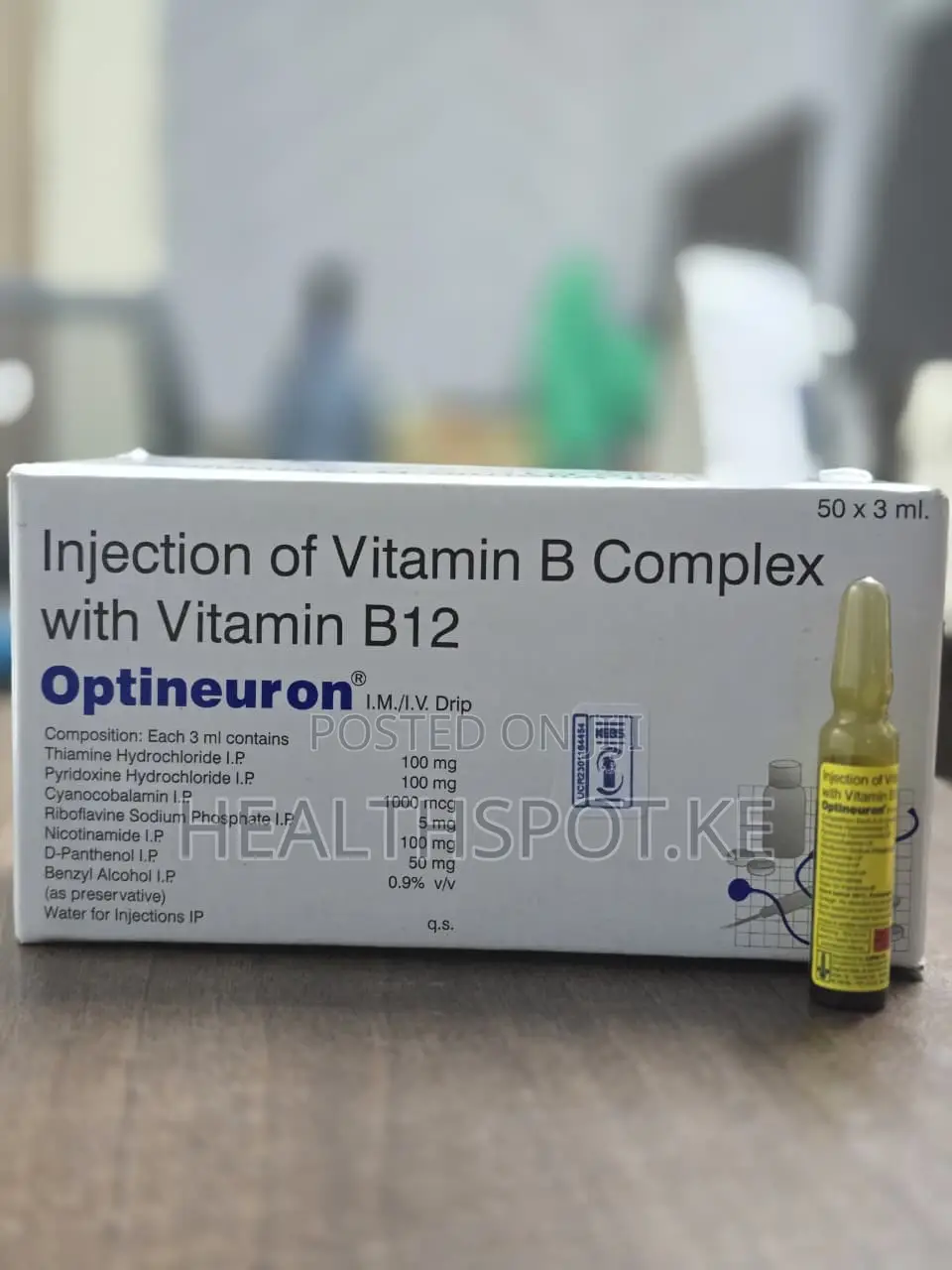 Optineuron Vitamin B Complex + B12 Injection 3ml Ampoule