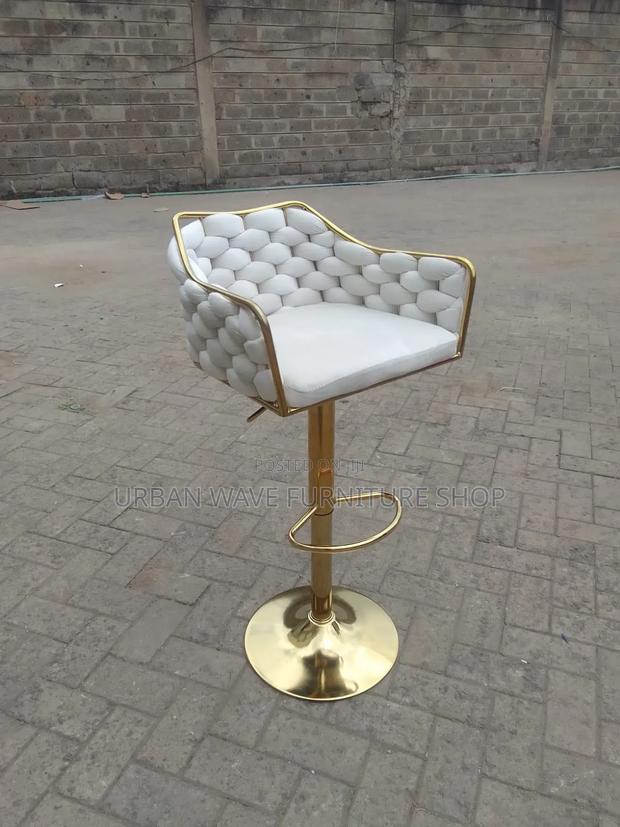 White Swivel Standing Stools