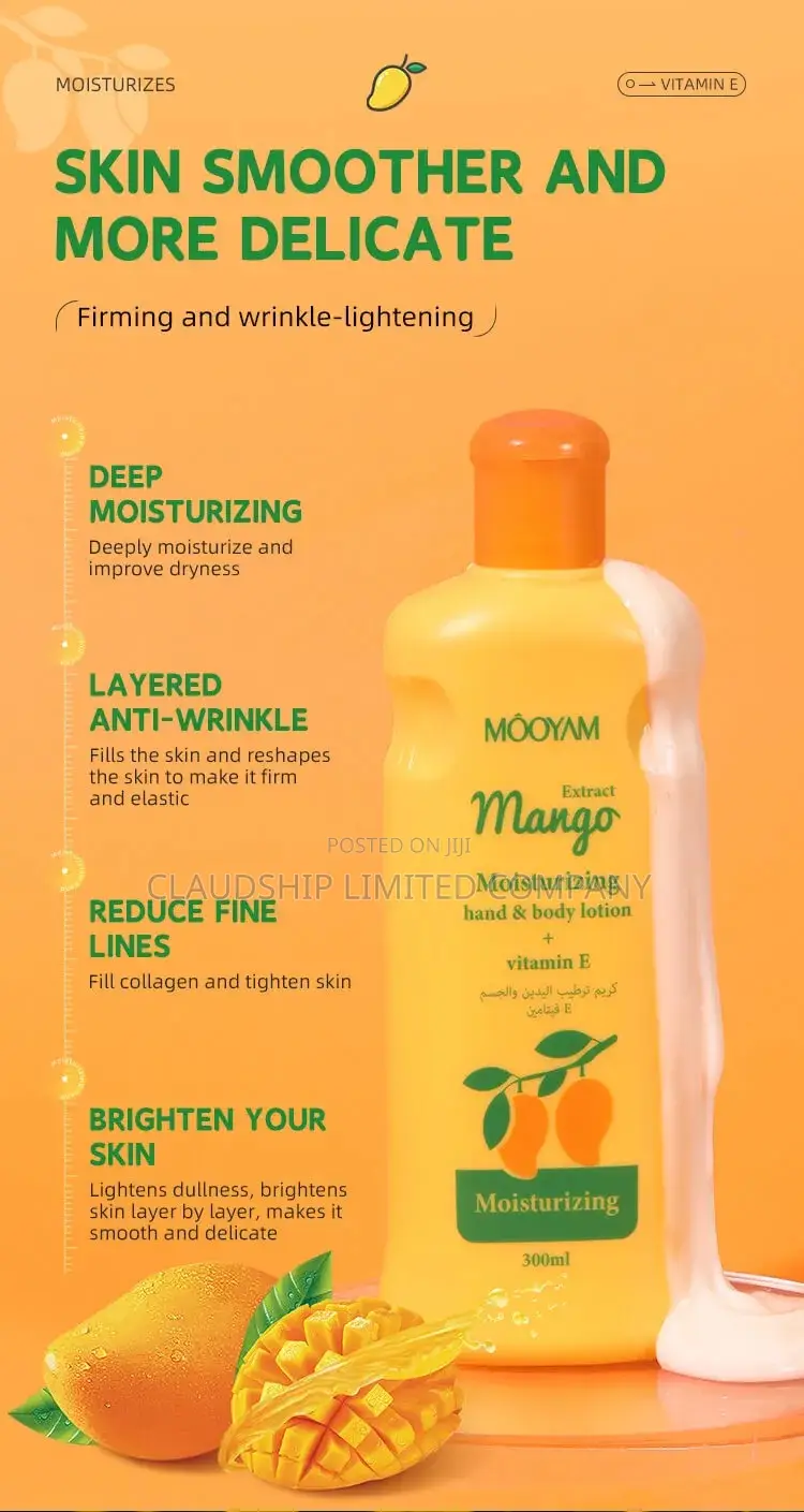 Mango Extract Hand Body Lotion Has Vitamin E,Niacinamide Alpha Arbitin