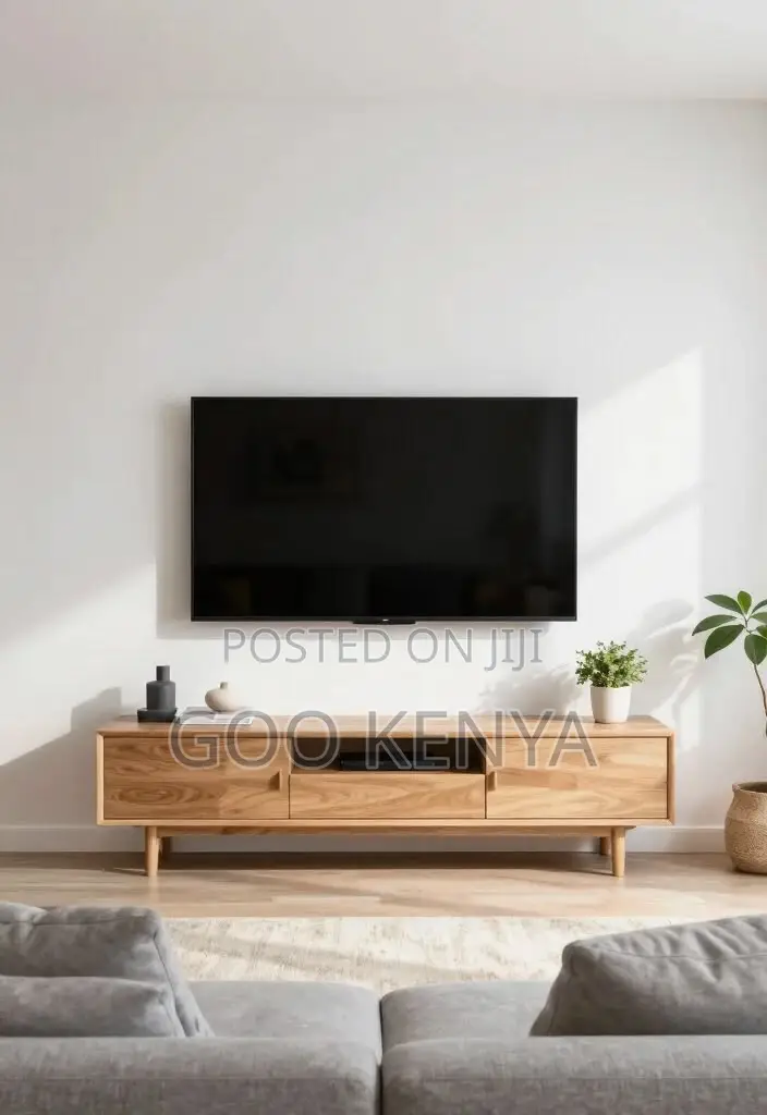 Tv Cabinet; Durable Mahogany Tv Cabinet With Ample Storage for Media