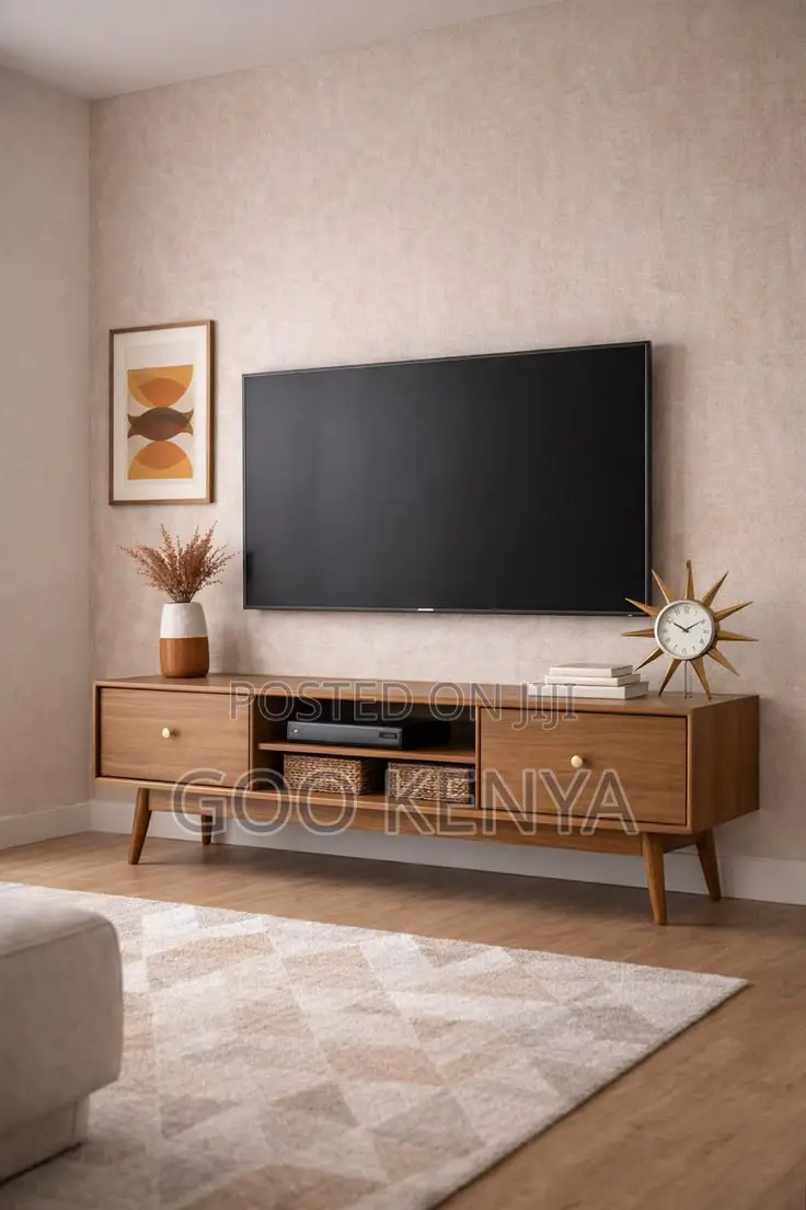 Tv Cabinet; Durable Mahogany Tv Cabinet With Ample Storage for Media
