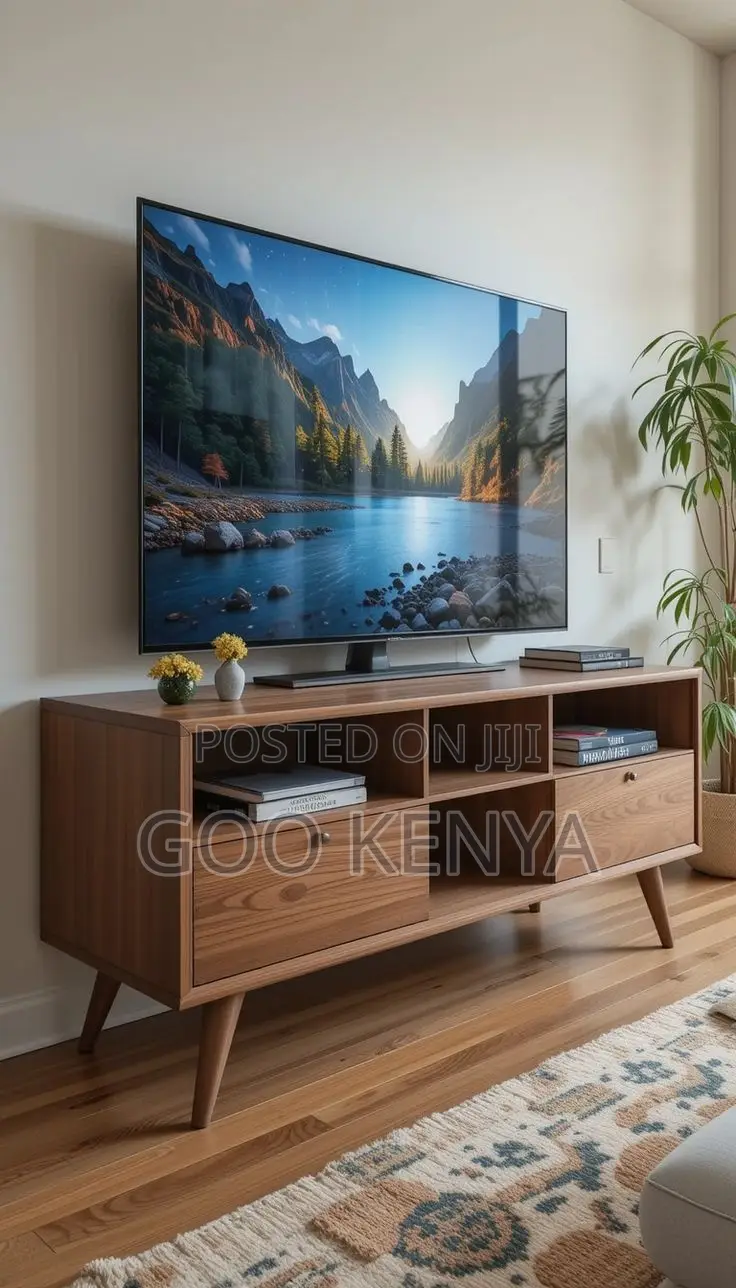 Tv Cabinet; Durable Mahogany Tv Cabinet With Ample Storage for Media
