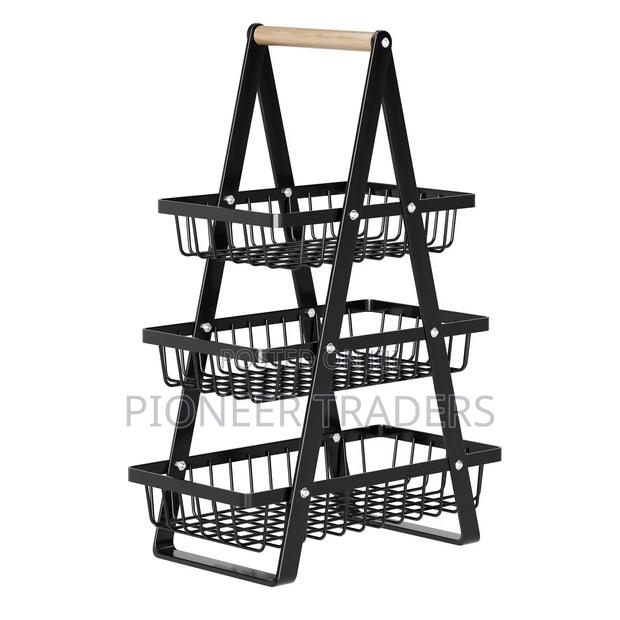 Fruit Basket, 3 Layer Metallic Mesh