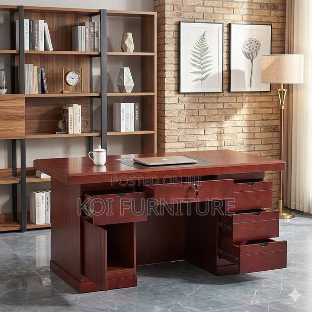Office Desk; 1400mm Executive Mahogany Table