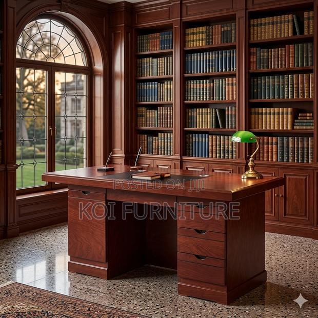 Office Desk; 1400mm Executive Mahogany Table - thumbnail 2