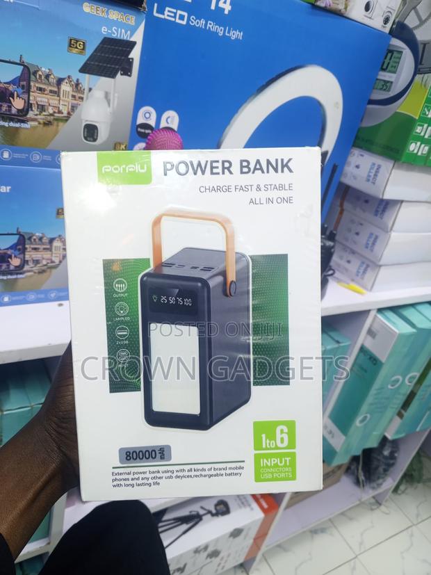 Porpiu 80000mah Power Bank With Led Flashlight and Display