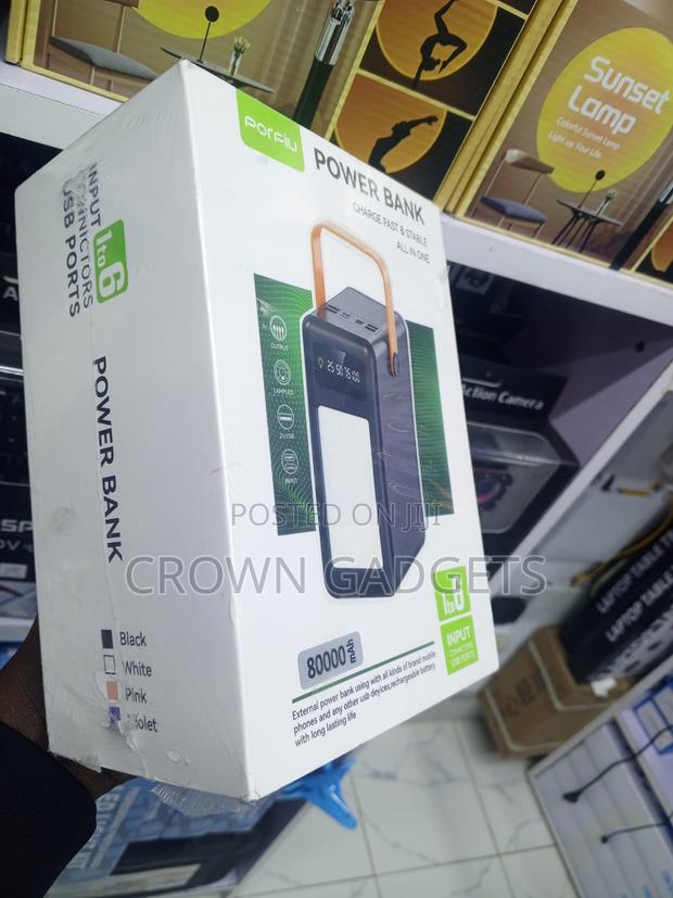 Porpiu High Capacity 80000mah Power Bank 6 Device Charging