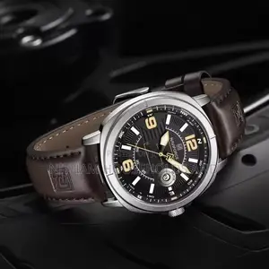 Naviforce Nf8078 Leather Watch Men Silver Bezel