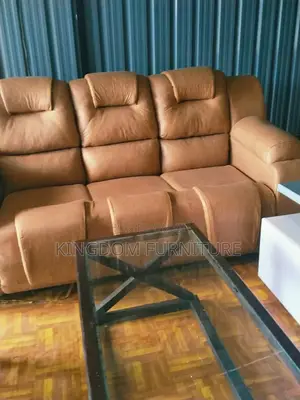 Brown 3 Seater Leather Sofa