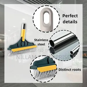 3-in-1 Floor Scrubbing v- Shaped Brush, Broom Squeegee*
