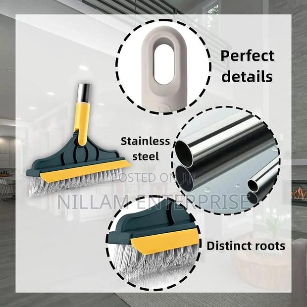 3-in-1 Floor Scrubbing v- Shaped Brush, Broom Squeegee* - thumbnail 2
