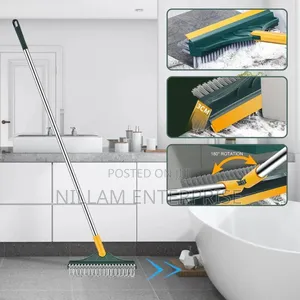 3-in-1 Floor Scrubbing v- Shaped Brush, Broom Squeegee*