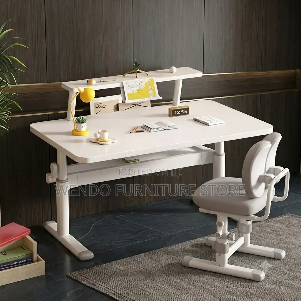 Office Table; Home Office White Manual Adjustable Desk