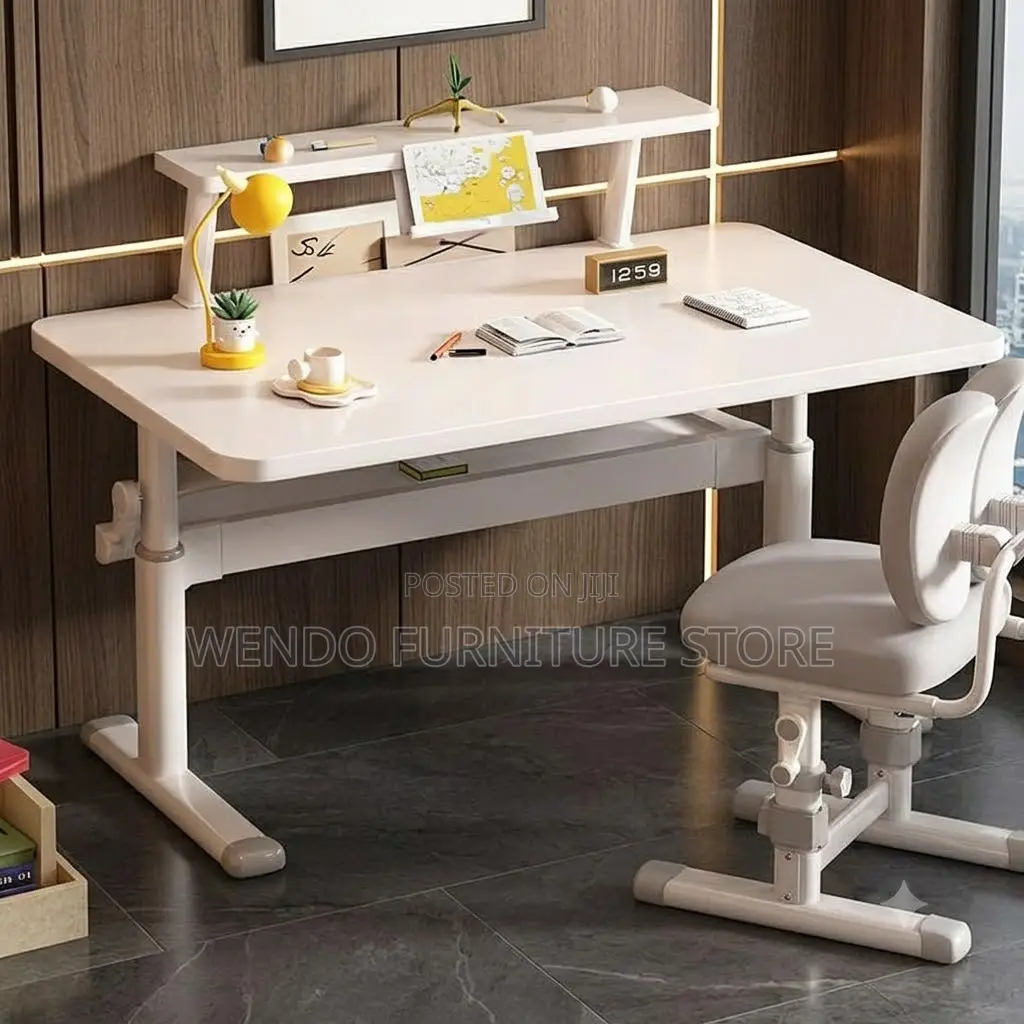 Office Table; Home Office White Manual Adjustable Desk