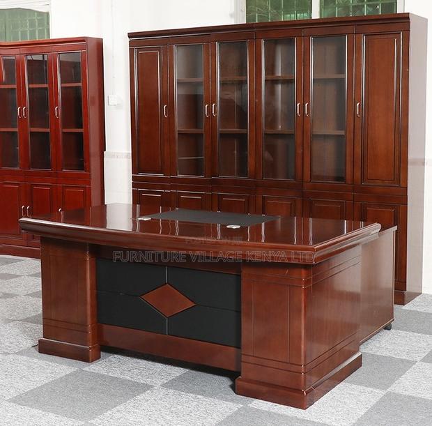Office Desk;Brown Mahogany Executive Desk - thumbnail 5