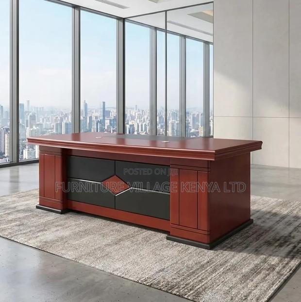Office Desk;Brown Mahogany Executive Desk - thumbnail 12