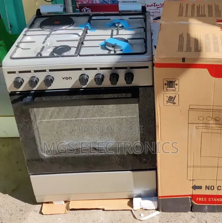 *Von Cooker 60x55cm, 3 Gas + 1 Electric Burners With Flame Failure