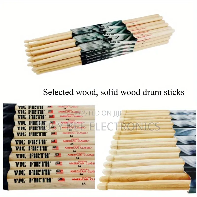 A Set of 2 5a Walnut Drumsticks, Perfect for Jazz Drummers.