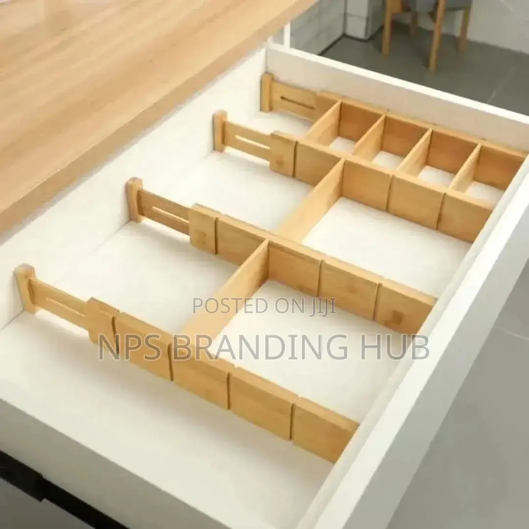 4pcs Set Bamboo Drawer Divider With Inserts(Gra.T