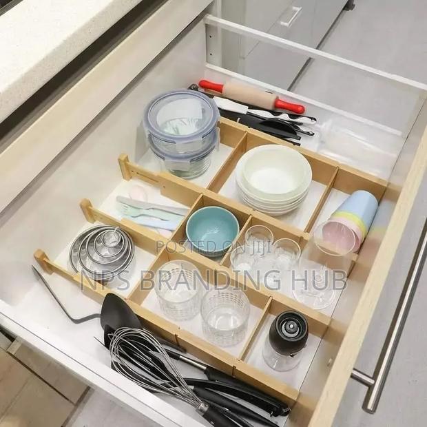 4pcs Set Bamboo Drawer Divider With Inserts(Gra.T - thumbnail 3