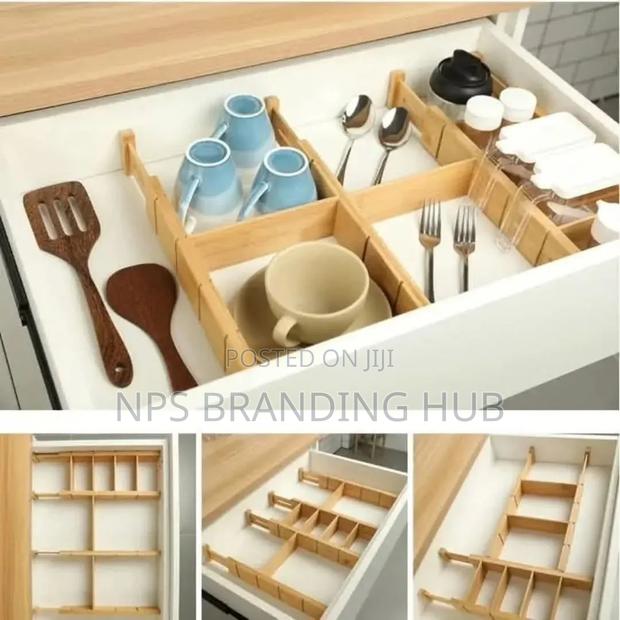 4pcs Set Bamboo Drawer Divider With Inserts(Gra.T - thumbnail 4