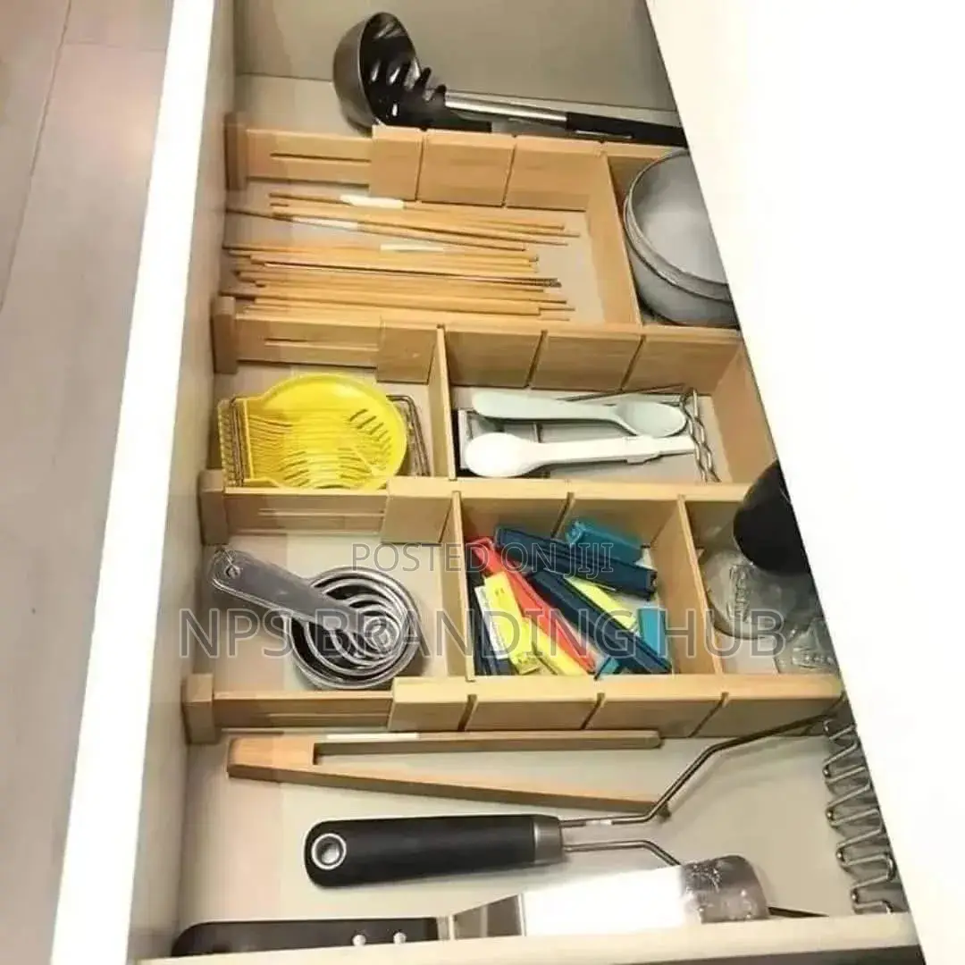 4pcs Set Bamboo Drawer Divider With Inserts(Gra.T