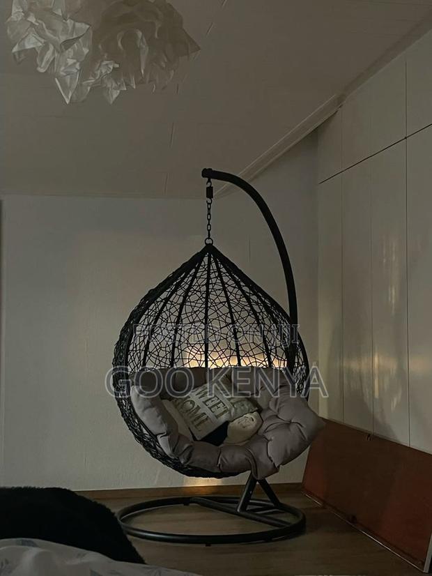 Hammock Chair; Durable Rattan Leisure Egg Chair With Cushion for Patio