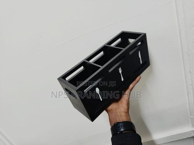 Wooden Partitioned Cutlery/Utensils Holder (Gra.T - thumbnail 5