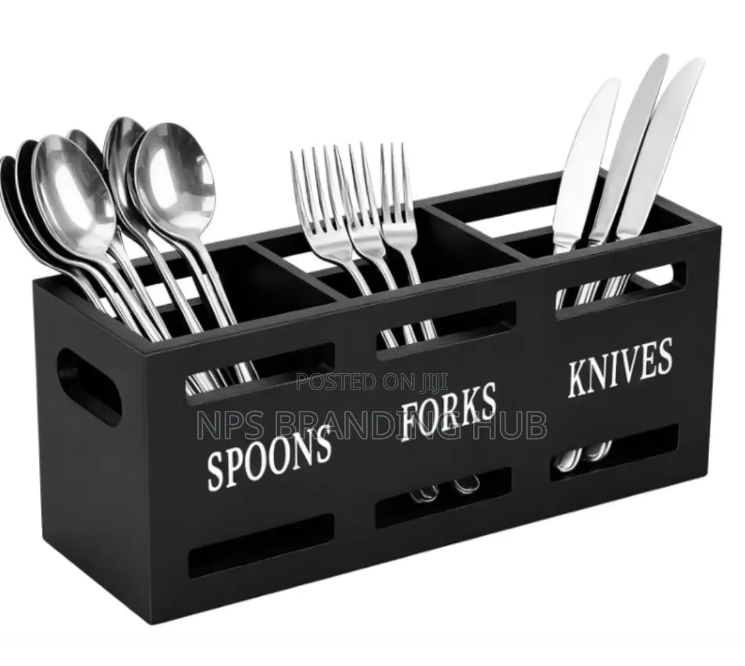 Wooden Partitioned Cutlery/Utensils Holder (Gra.T