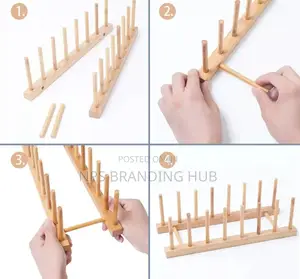 7 Slot Bamboo Plate/Pot Lid/Cutting Board Rack Holder (Gra.T
