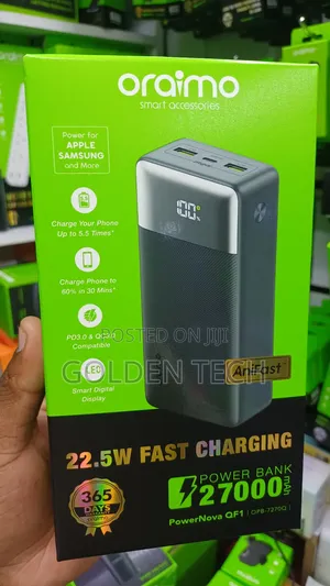 Oraimo 22.5w Fast Charging Power Bank With Digital Display