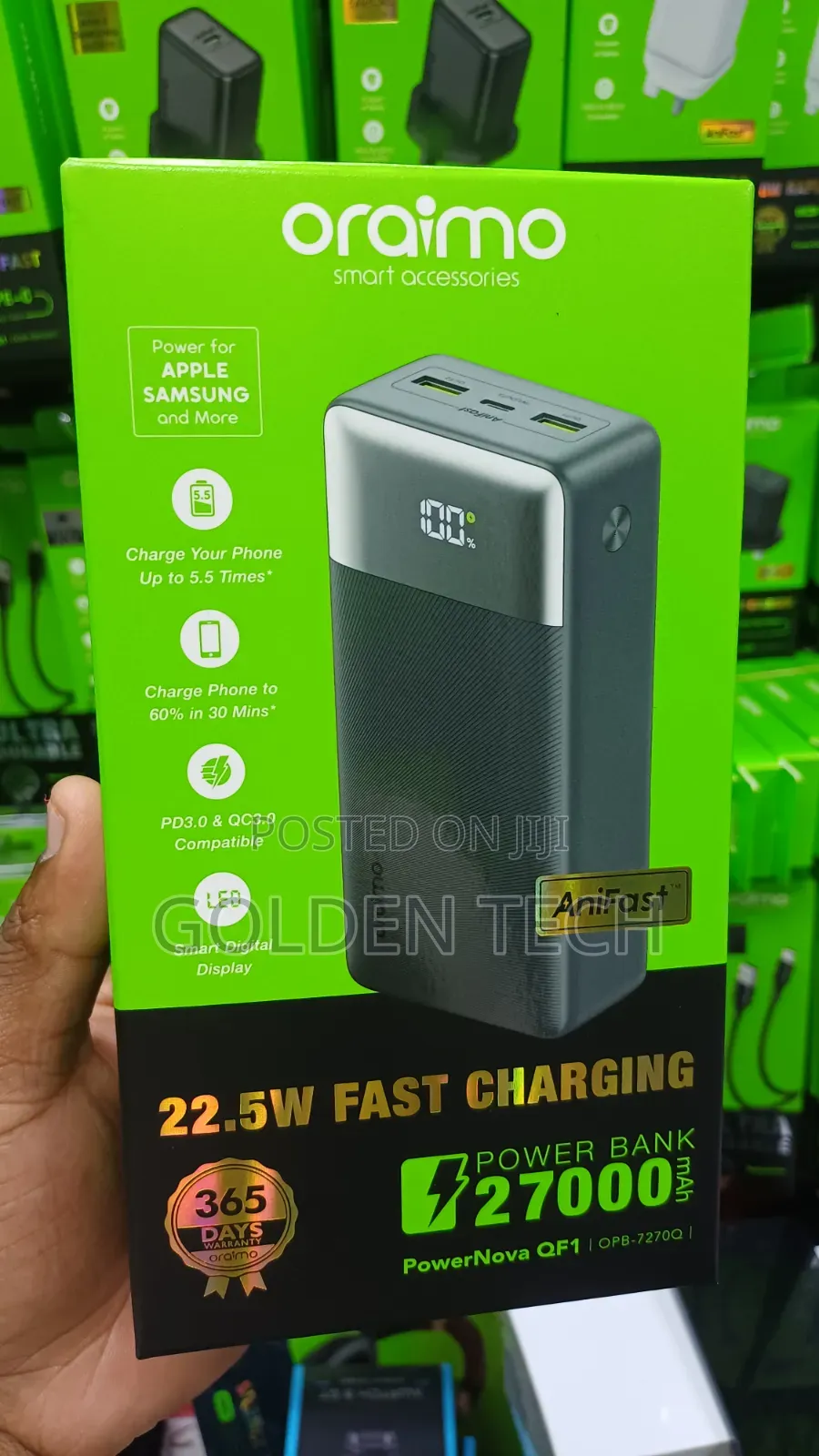 Oraimo 22.5w Fast Charging Power Bank With Digital Display
