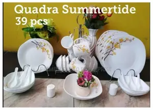 39pcs Quadra Glass Summertide Dinner Set