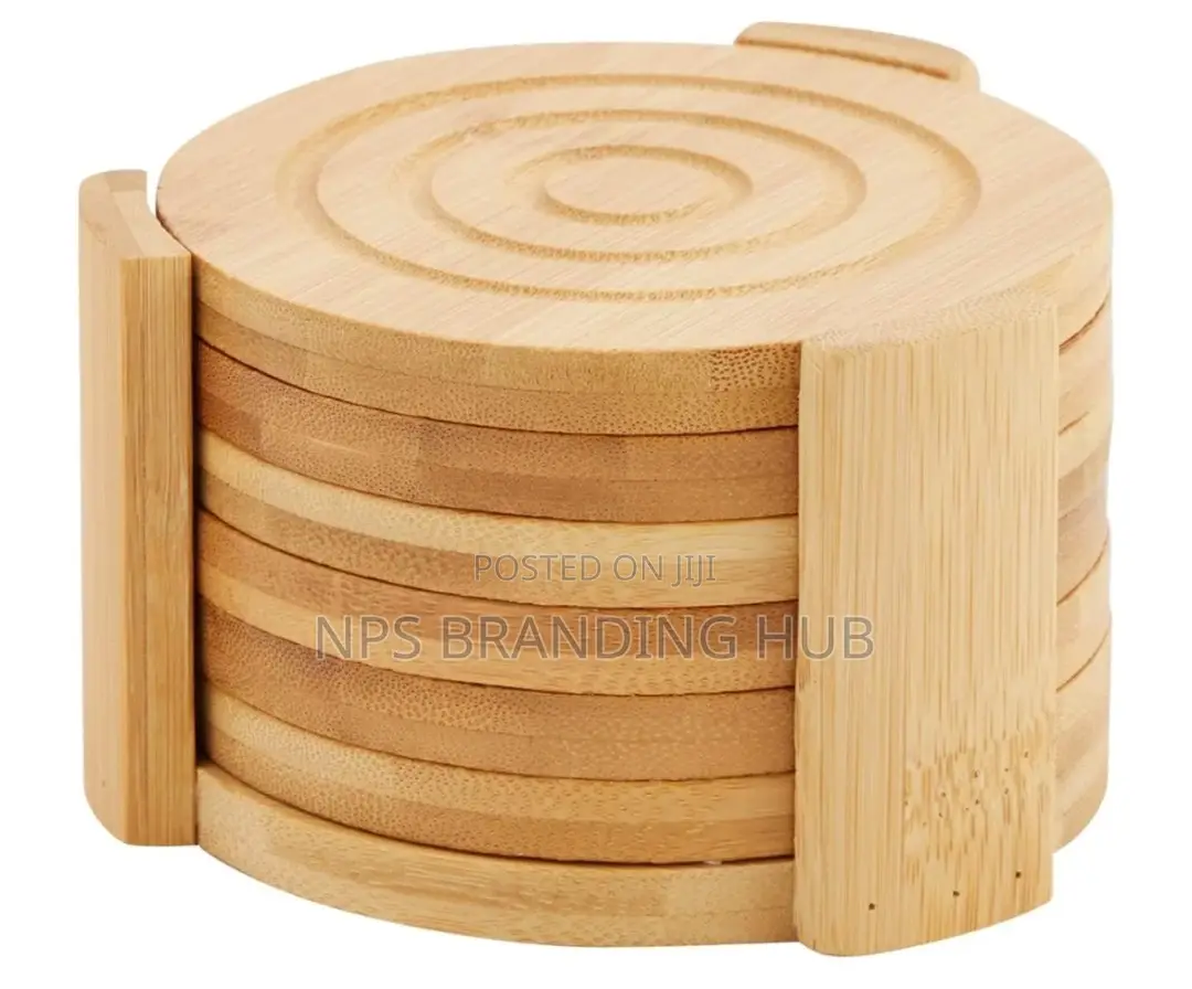 6pcs Bamboo Coasters And Stand (Gra.T