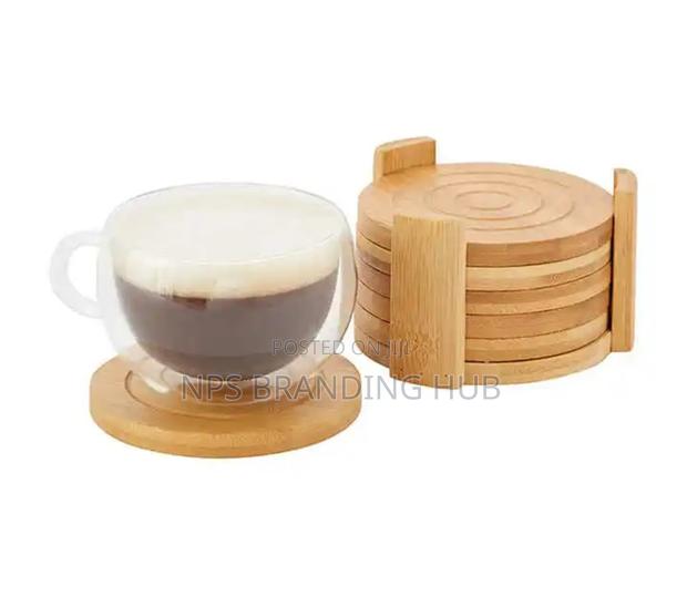 6pcs Bamboo Coasters And Stand (Gra.T - thumbnail 5