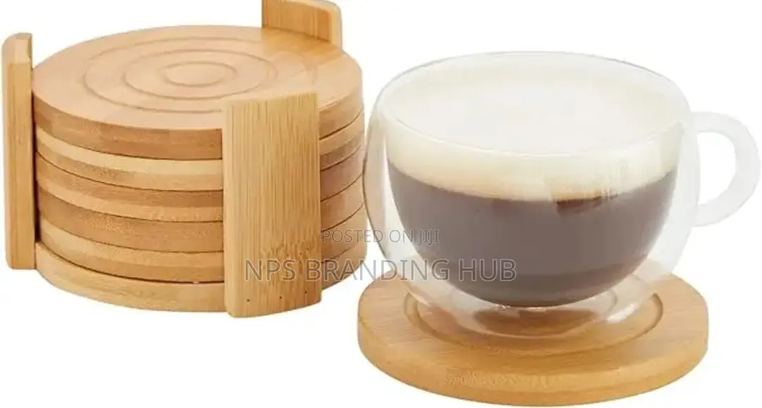 6pcs Bamboo Coasters And Stand (Gra.T