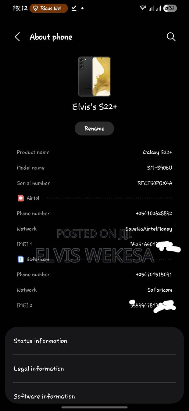 Samsung Galaxy S22+ 5G 128 GB Black - thumbnail 2