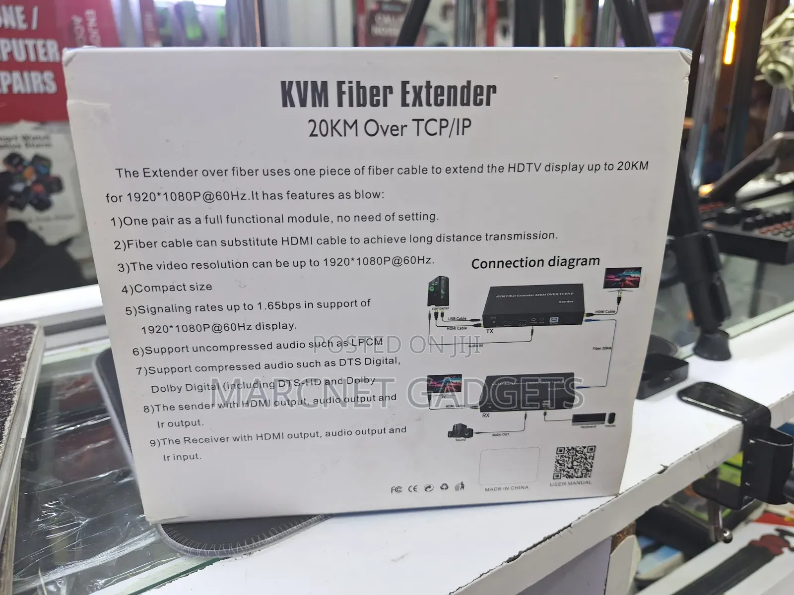 20km KVM Fiber Extender for Hdmi Usb and Audio