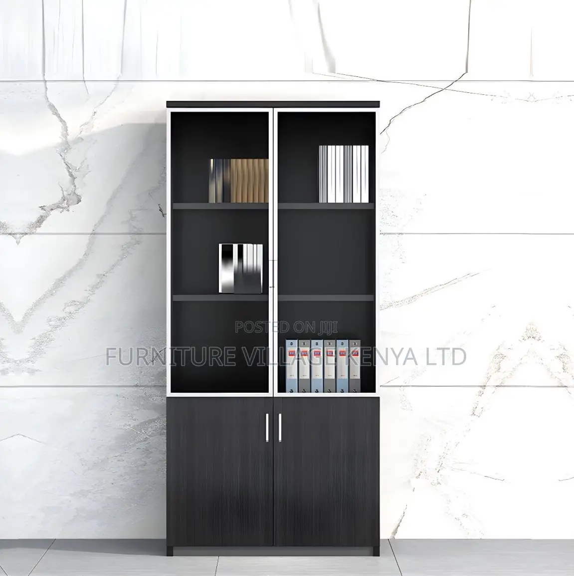 Solid Wood 2-Door Filing Cabinet