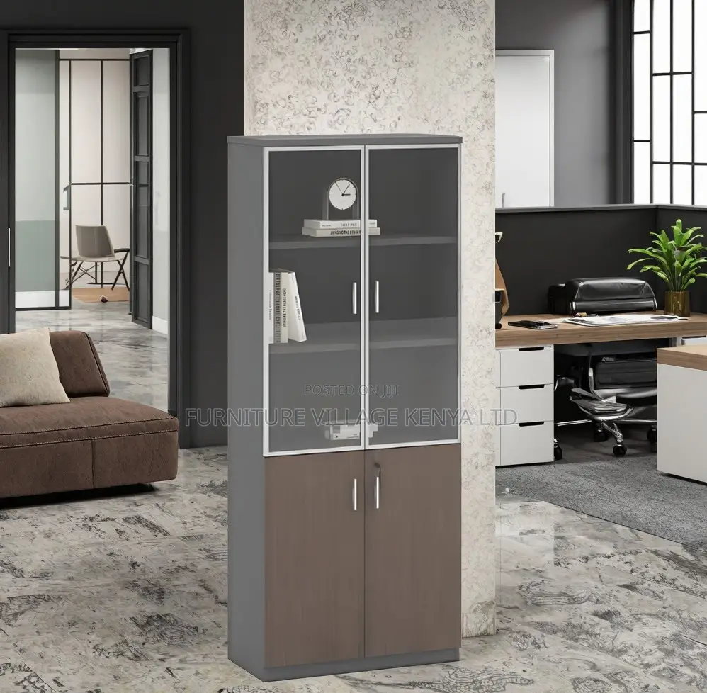 Solid Wood 2-Door Filing Cabinet