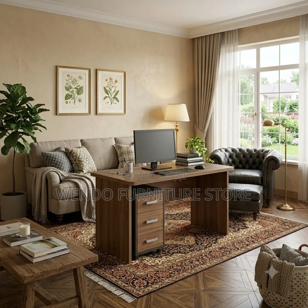 Office Desk; 1.4 Meters Clerical Table With Pedestal Cabinet
