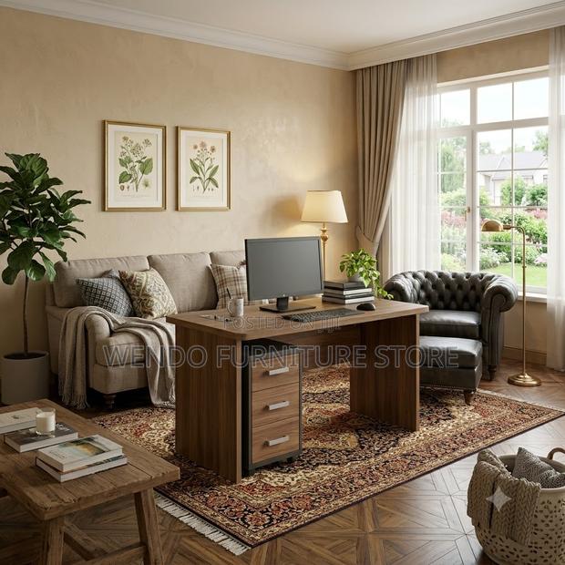 Office Desk; 1.4 Meters Clerical Table With Pedestal Cabinet