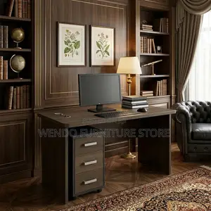 Office Desk; 1.4 Meters Clerical Table With Pedestal Cabinet
