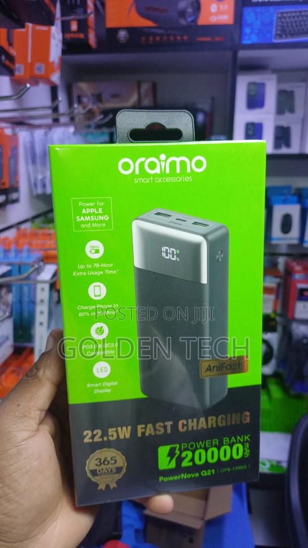 Oraimo Powernova Q21 22.5w Super Fast Charge 20000mah Power Bank