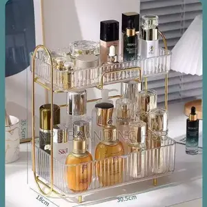 Acrylic Double Layer Cosmetic /Perfume Organizer Clear (Gra.T