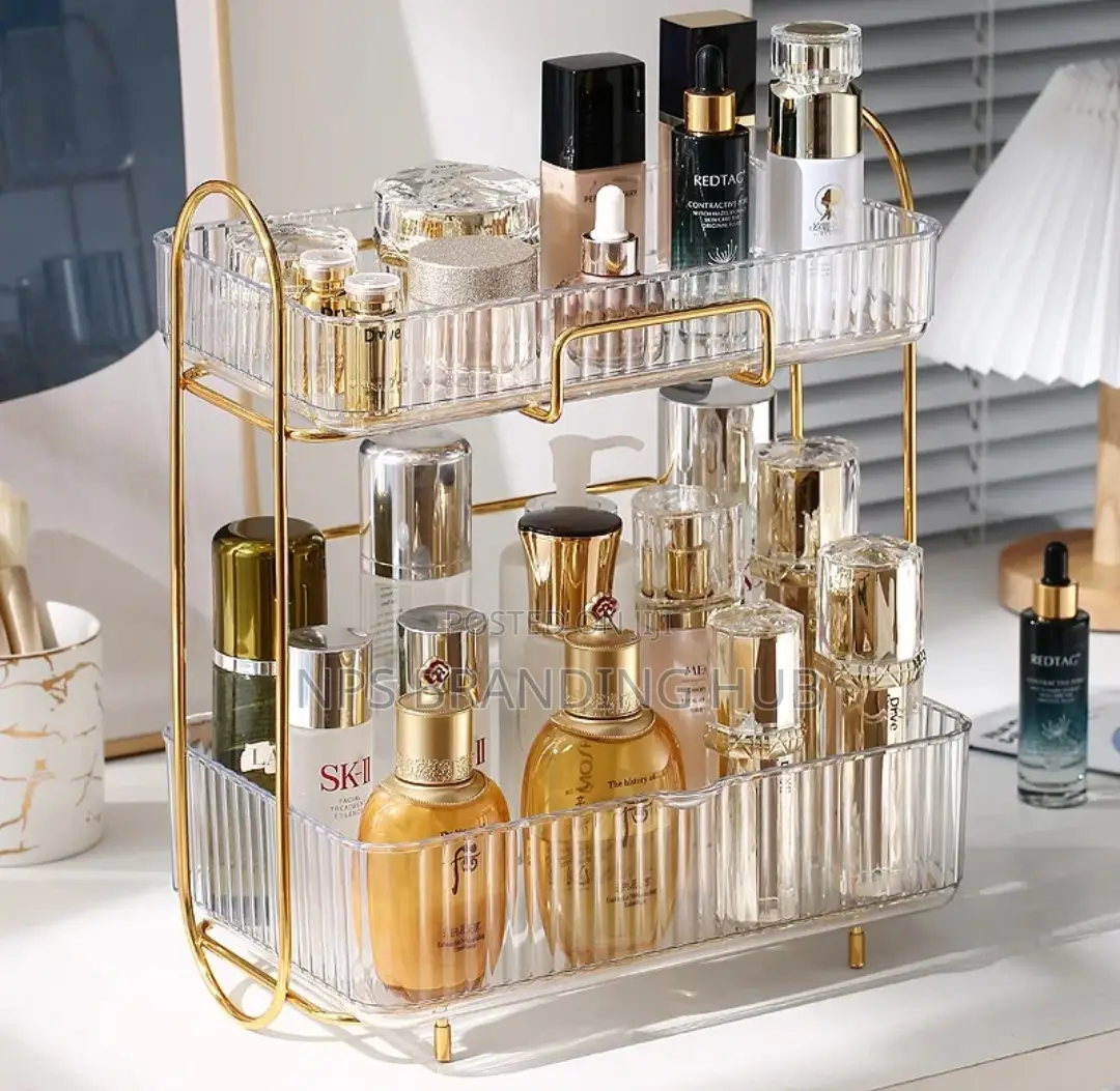 Acrylic Double Layer Cosmetic /Perfume Organizer Clear (Gra.T