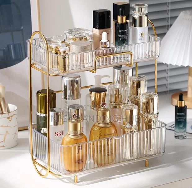 Acrylic Double Layer Cosmetic /Perfume Organizer Clear (Gra.T - thumbnail 3
