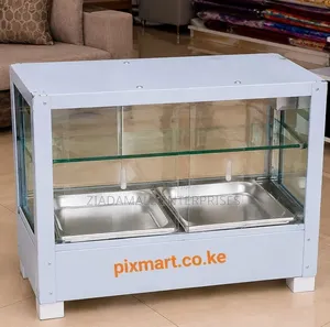 Commercial Hot Food Display Cabinet – 2-Pan Electric Warmer for Samos